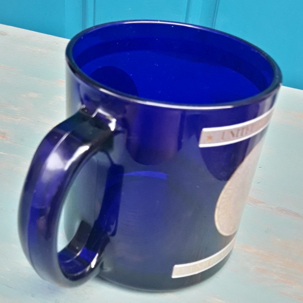 Mug President of the United States Cobalt Blue Glass Coffee Cup Gift for Him Man - Picture 4 of 13
